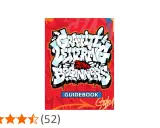 Enkel graffiti-guidebok med titeln "Graffiti Lettering for Beginners". Röd bakgrund med vita och blå bokstäver.