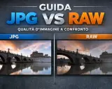 Confronto JPG vs RAW: il miglior formato foto per dettagli e colori vividi. Immagine di un ponte con castello al tramonto.