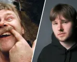 Två bilder sida vid sida: en man med mustasch som petar sig i näsan, och en ung man i hoodie. Kanske Eddie Meduzas son?