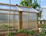 Une serre en bois et polycarbonate, idéale pour fabriquer un abri de jardin et cultiver ses légumes.