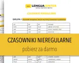 Tabela z czasownikami nieregularnymi, pokazująca ich 3 formy czasownika.