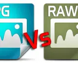 Icone JPG e RAW affiancate, con una grande "VS" rossa in mezzo, illustrano la differenza tra i formati di immagine.