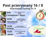 Plan posiłków w ramach okna żywieniowego 16/8: 2 śniadania, 1 śniadanie, kolacja i obiad.