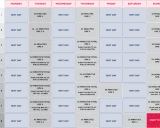 Tabela z planem treningowym rowerowym na 8 tygodni, zawierająca dni odpoczynku i sesje o różnej intensywności (RPE).
