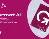 Format A1 - wymiary, zastosowanie. Grafika z symbolem strzałki i napisem A1.