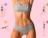 Exercices pour tonifier le ventre et réduire la cellulite. Saut à la corde, course, jumping jacks, planche.