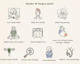 Die Grafik zeigt, dass ist nackt schlafen gesund ist. Vorteile: schneller einschlafen, Hautgesundheit, bessere Schlafqualität, Stressabbau, Gewichtskontrolle, Herzgesundheit, Fruchtbarkeit, Selbstwertgefühl, verbesserte Beziehungen.