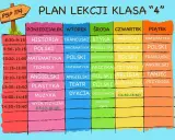 Plan lekcji klasy 4. W czwartek po polskim i religii jest matematyka.