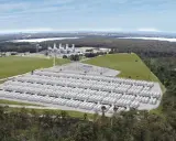 Große Batterieanlage in Australien, die erneuerbare Energien speichert. Ein wichtiger Schritt für Australiens Energiewende.