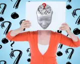 Cerebro con laberinto y signo de interrogación, simbolizando las enfermedades mentales en niños de 3 a 6 años.