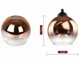 Elegancka lampa miedziana kula z efektem ombre, idealna do nowoczesnych wnętrz.