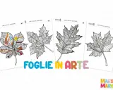 Foglie d'autore da colorare, con disegni intricati per stimolare la creatività autunnale.