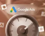 Compteur de performance pour le score de qualité Google Ads, avec icônes de graphiques et de cible.