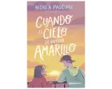 Portada de "Cuando el cielo se vuelva amarillo", un libro para adolescentes de 13 años, con dos jóvenes mirando un atardecer.