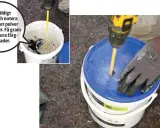 Blanda pulver för att behandla betongskiva. Var noggrann med mängden pulver för att undvika färgskillnader.