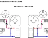 Schemat pokazuje, jak ustawić zawór 3-drożny do mieszania wody w instalacji grzewczej.
