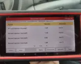 Diagnostyka c1203 toyota: ekran pokazuje strumień danych z wartościami wolumenu wtrysku paliwa dla silnika.