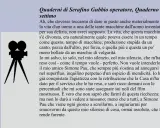 Quaderni di Serafino Gubbio operatore, riassunto: un'icona di cinepresa e testo sul tempo delle macchine e il silenzio dell'operatore.