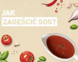 Jak zagęścić sos? Na tle składników: pomidory, bazylia, czosnek, cebula, papryczka chili i pieprz.