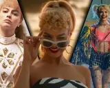 Margot Robbie i tre olika roller: som Barbie, som Harley Quinn och i en glittrig outfit. Filmer med Margot Robbie.