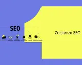 Grafika przedstawia elementy zaplecza SEO: stronę internetową, analizę contentu, linki, słowa kluczowe, ruch, pozycje i optymalizację.