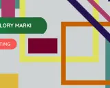 Kolory marki w marketingu, abstrakcyjne kształty i linie w żywych barwach.