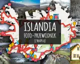 Islandia: mapa z trasą zwiedzania, od wraku statku po gorące źródła. W tle Reykjavik i malownicze krajobrazy.