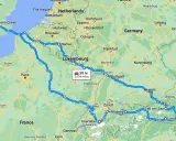 Trasa plan podróży samochodem po Europie: z Londynu przez Francję, Luksemburg, Niemcy, Austrię do Słowenii.