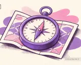 Une boussole sur une carte, symbolisant la navigation et l'organisation. Idéal pour un **application calendrier partagé** qui guide vos projets.