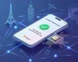 Telefon z esim umożliwia globalny roaming. Na ekranie widnieje potwierdzenie aktywacji planu danych.