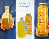Selbstgemachter Allzweckreiniger mit Mandarine. So einfach lässt sich allesreiniger selber machen.