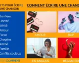 Des cassettes audio et une forme de cœur pour inspirer à écrire une chanson sur l'amour. D'autres thèmes comme la liberté, la famille, et des styles comme le rap et le reggaeton sont aussi montrés.