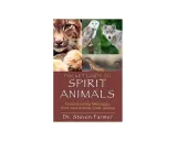 Okładka książki "Pocket Guide to Spirit Animals" z wizerunkami zwierząt mocy: rysia, sowy, wilka i jaszczurki.