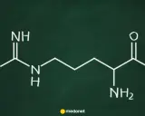 Struktura chemiczna argininy. Dowiedz się, arginina co to za aminokwas i jakie ma właściwości.