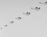 Tamaños de papel A1 a A8, mostrando la progresión de tamaño. El A0 es el más grande, el A8 el más pequeño.