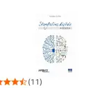 Copertina libro "Storytelling digitale a scuola". Un cervello stilizzato, metà circuito elettronico, metà disegni legati a internet e tecnologia, simboleggia un'app per storytelling.