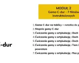 Moduł 2: Gama C-dur i jej stopnie. Lista 7 filmów instruktażowych, w tym ćwiczenia artykulacyjne.