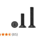 Tres tornillos estrella negros, uno de frente y dos de perfil, uno más corto que el otro.