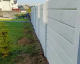 Nowy betonowy płot czeka na aranżację. Jak upiększyć betonowy płot? Sadzimy drzewko i planujemy nasadzenia.
