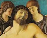 Le Christ mort, soutenu par deux anges, une œuvre émouvante d'un peintre vénitien.
