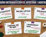 5 błędów ortograficznych: apostrof po angielsku. Przykład: "it's" vs "its", "you're" vs "your", "they're" vs "their", "isn't" vs "isnt", "should've" vs "should of".