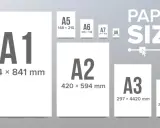 Porównanie rozmiarów papieru: A1, A2, A3, A4 i mniejszych formatów A5-A8. Idealne do druku i projektów.
