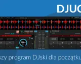 DJUCED - najlepsza aplikacja DJ dla początkujących. Widok dwóch decków z falami dźwiękowymi, mikserem i kontrolkami.