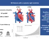 Wykres pokazuje, że wysokie nt-probnp (>429 ng/L) wiąże się z gorszymi wynikami u pacjentów z komorą prawą jako komorą systemową.