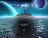 Widok na futurystyczne miasto na wodzie pod dwoma obcymi planetami. Odkryj nowe światy w grze **Beyond Earth**.
