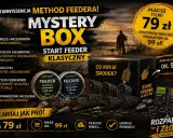 Mystery Box z akcesoriami do metody feeder. Zestaw startowy feeder klasyczny zawiera koszyki, haczyki, żyłki. Kup za 79 zł, wartość 99 zł.
