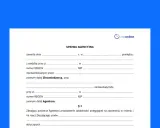 Umowa agencyjna z logo rcponline. Dokument zawiera pola do wypełnienia danych stron umowy, w tym Zleceniodawcy i Agenta.