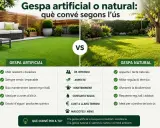 Comparativa de cesped artificial o natural, mostrando sus ventajas y desventajas para diferentes usos.