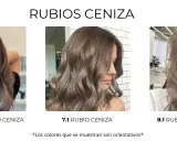 Tres tonos de cabello rubio ceniza: oscuro, medio y claro. El color de pelo rubio oscuro es el más profundo.