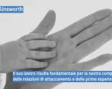 Mani di adulto e bambino si stringono, simbolo del lavoro di Mary Ainsworth sull'attaccamento e le prime esperienze di vita.